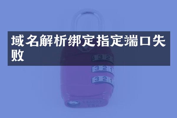 域名解析绑定指定端口失败