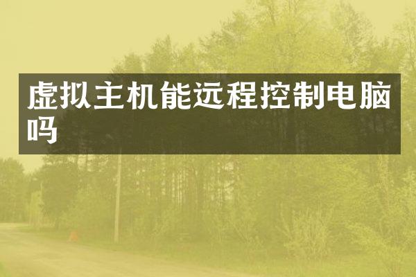 虚拟主机能远程控制电脑吗
