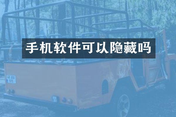 手机软件可以隐藏吗