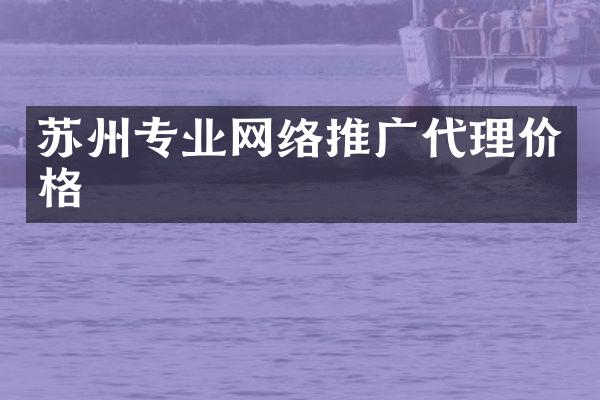 苏州专业网络推广代理价格