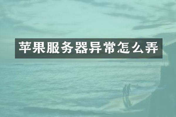 苹果服务器异常怎么弄