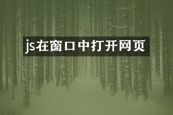 js在窗口中打开网页