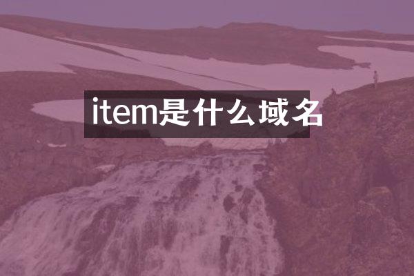 item是什么域名