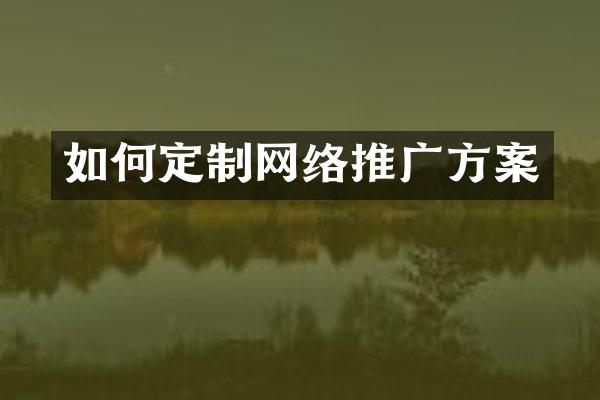 如何定制网络推广方案