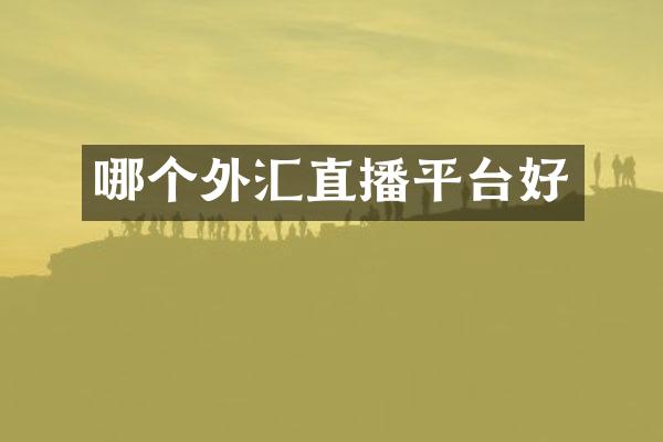 哪个外汇直播平台好
