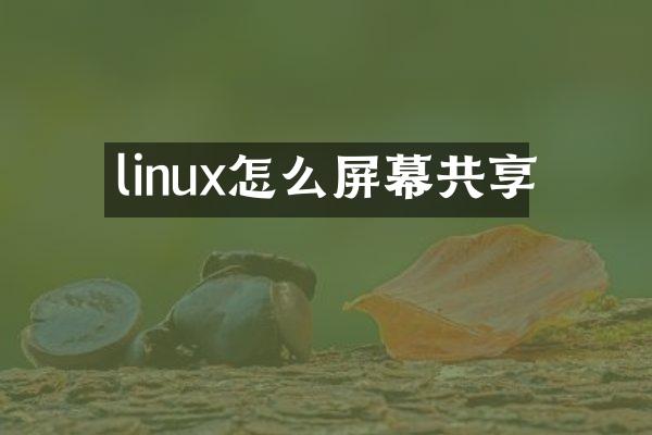 linux怎么屏幕共享