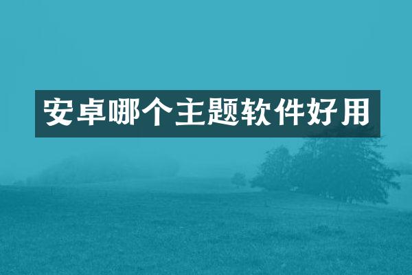 安卓哪个主题软件好用