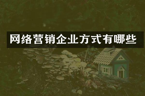 网络营销企业方式有哪些