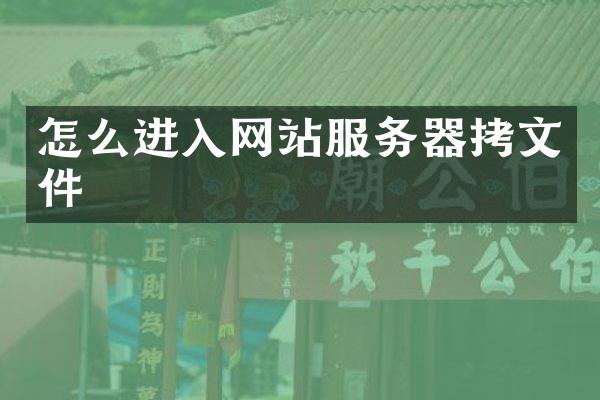 怎么进入网站服务器拷文件