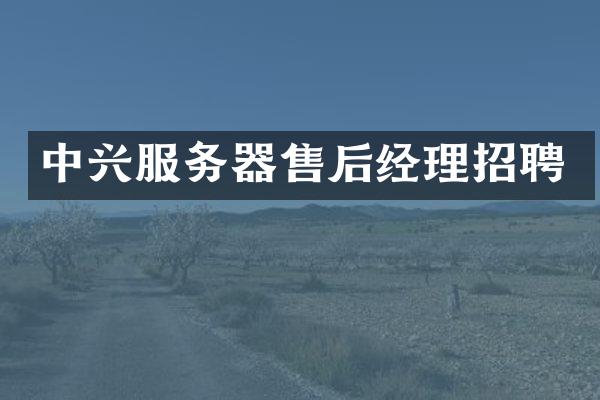 中兴服务器售后经理招聘