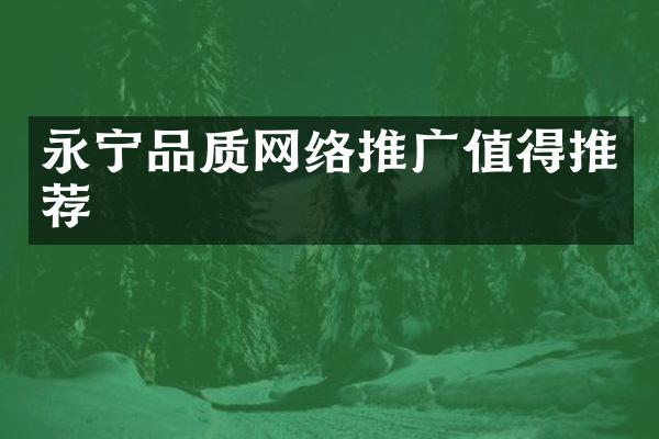 永宁品质网络推广值得推荐
