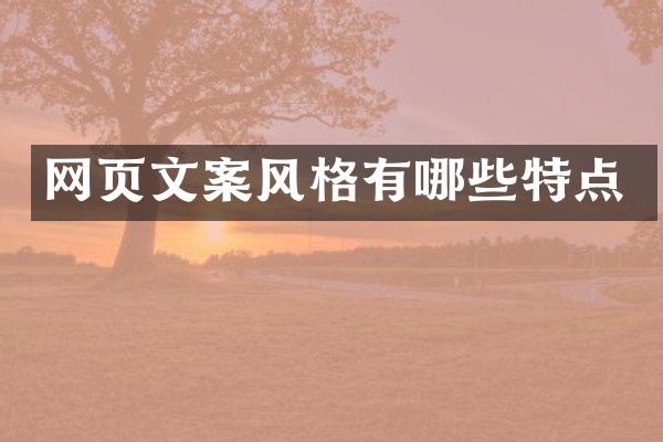网页文案风格有哪些特点