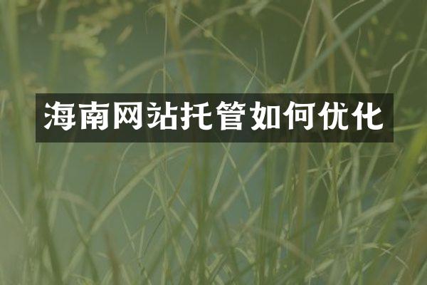 海南网站托管如何优化