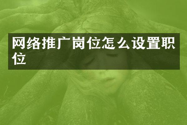 网络推广岗位怎么设置职位