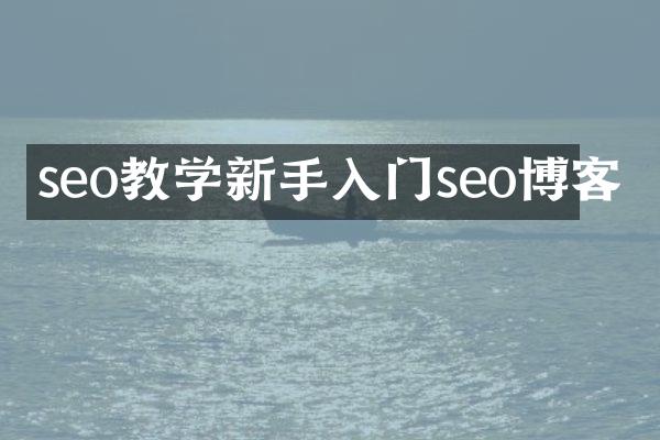 seo教学新手入门seo博客