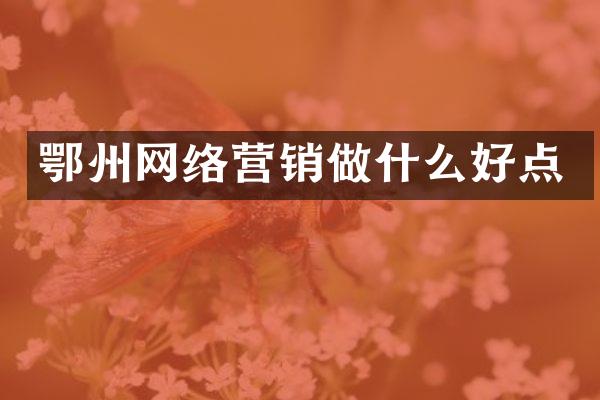 鄂州网络营销做什么好点