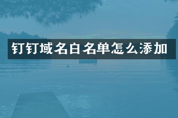 钉钉域名白名单怎么添加