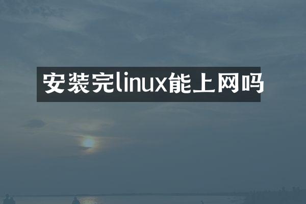 安装完linux能上网吗