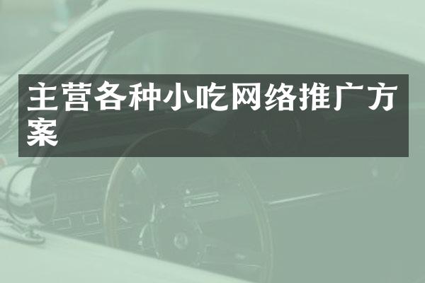 主营各种小吃网络推广方案