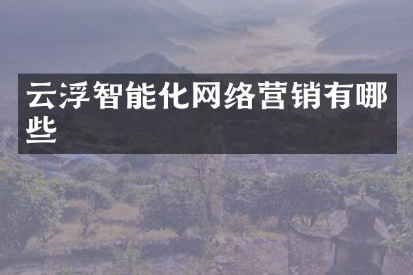 云浮智能化网络营销有哪些