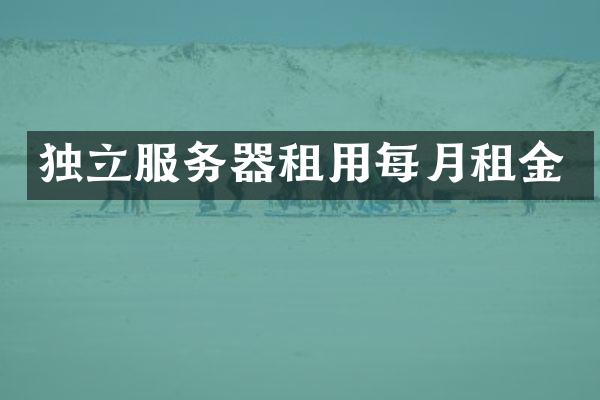 独立服务器租用每月租金
