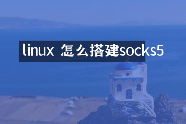 linux 怎么搭建socks5