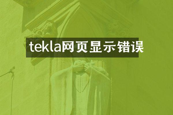 tekla网页显示错误