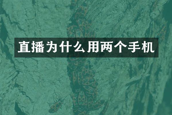 直播为什么用两个手机