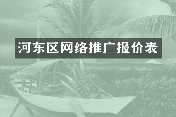 河东区网络推广报价表
