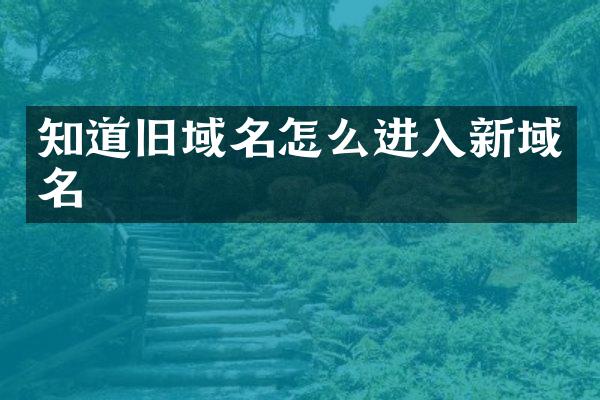 知道旧域名怎么进入新域名