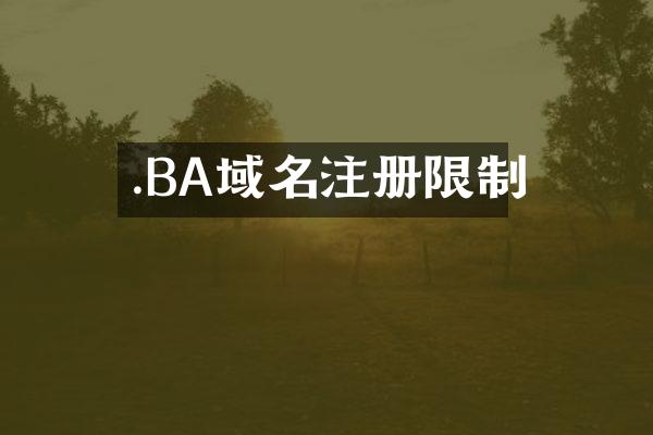 .BA域名注册限制