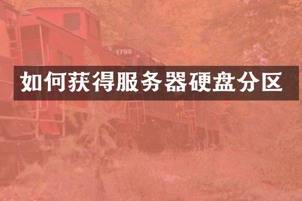 如何获得服务器硬盘分区