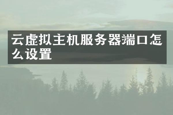 云虚拟主机服务器端口怎么设置