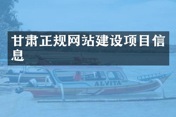 甘肃正规网站建设项目信息