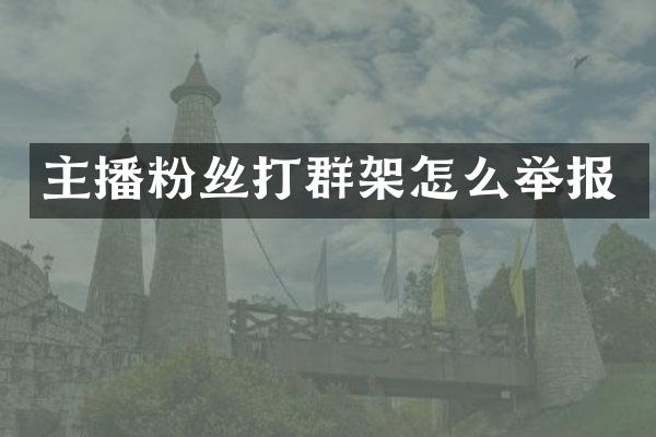主播粉丝打群架怎么举报