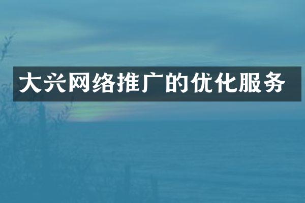 大兴网络推广的优化服务