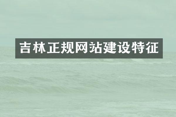 吉林正规网站建设特征