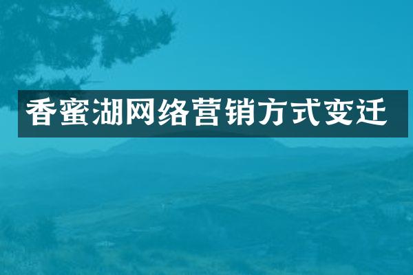 香蜜湖网络营销方式变迁