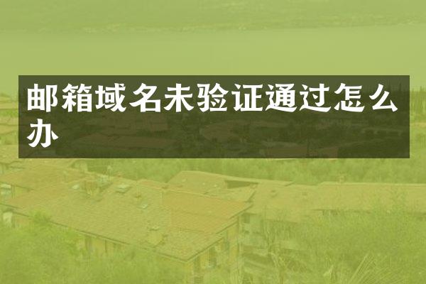 邮箱域名未验证通过怎么办