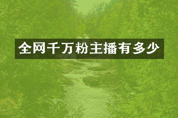 全网千万粉主播有多少