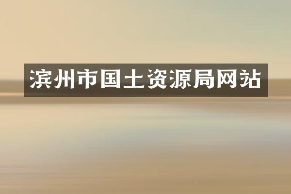 滨州市国土资源局网站