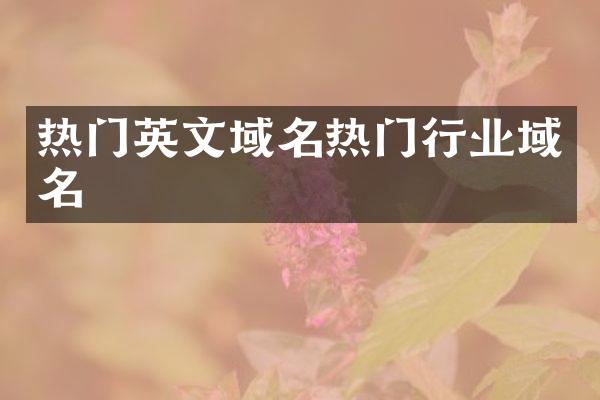 热门英文域名热门行业域名