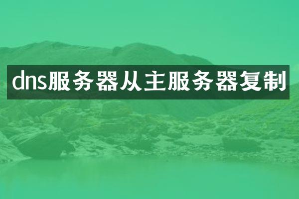 dns服务器从主服务器复制