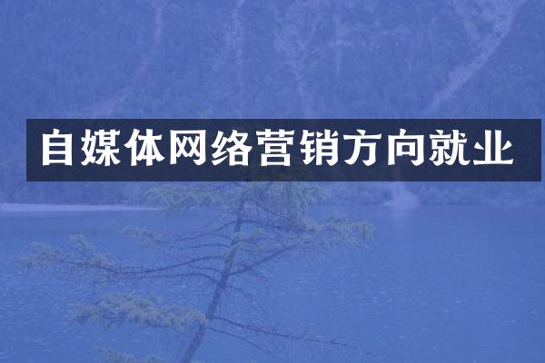 自媒体网络营销方向就业