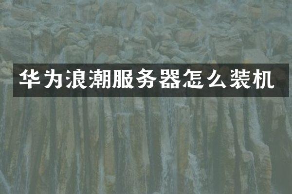 华为浪潮服务器怎么装机