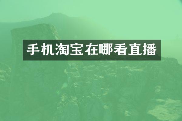 手机淘宝在哪看直播