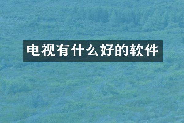 电视有什么好的软件
