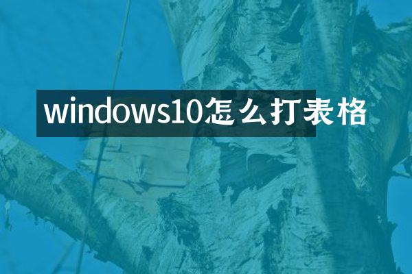 windows10怎么打表格