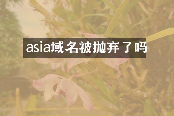 asia域名被抛弃了吗