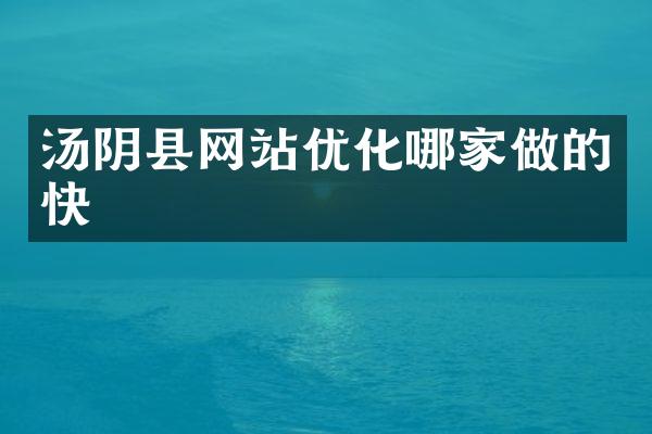汤阴县网站优化哪家做的快
